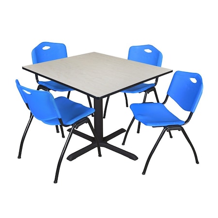 Cain Cain Square Table & Chair Set, Wood, Metal, Plastic Top, Maple TB4848PL47BE